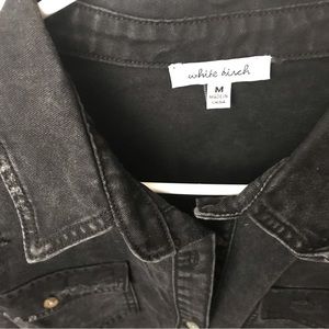 White Birch Black washed denim shirt / Shacket